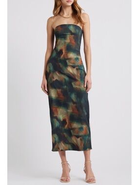 Open Edit Strapless Dress